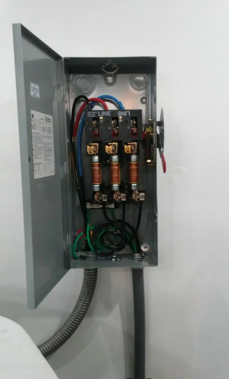 Three-phase disconnect switch installed for Electrical Wiring & Rewiring in Waldorf